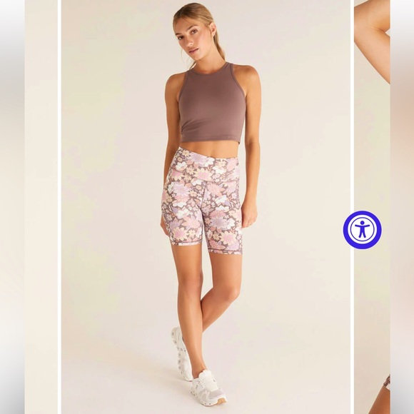 NEW Z Supply Active Pink and Purple floral Bike Shorts size M - Picture 4 of 10
